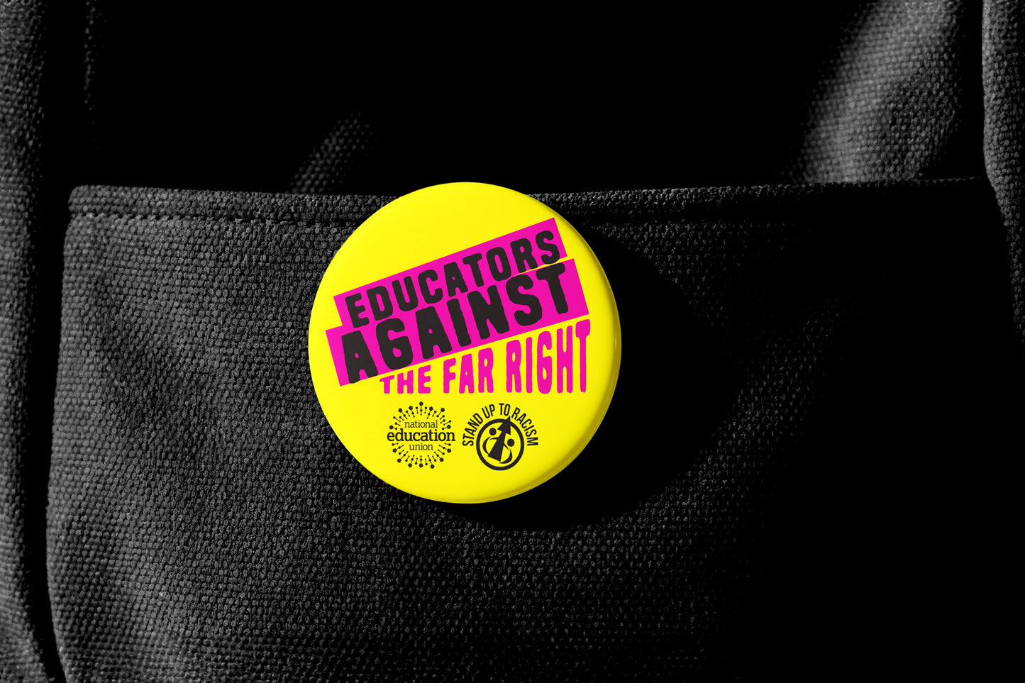 Educators against the far right button badges (pack of 10)