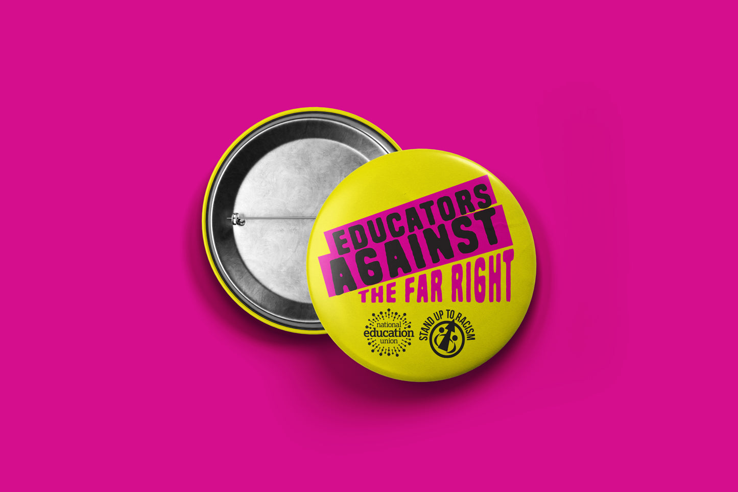 Educators against the far right button badges (pack of 10)