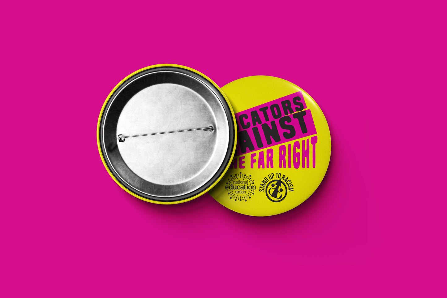 Educators against the far right button badges (pack of 10)